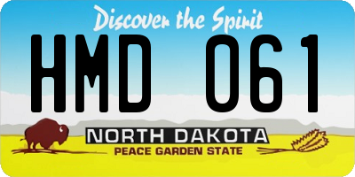 ND license plate HMD061