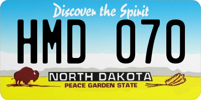 ND license plate HMD070