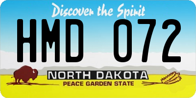 ND license plate HMD072