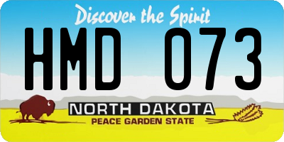 ND license plate HMD073