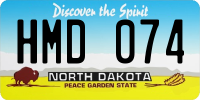 ND license plate HMD074