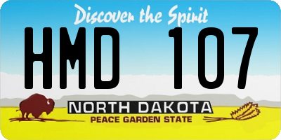 ND license plate HMD107