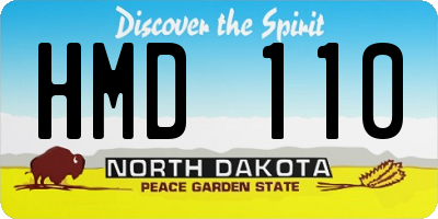 ND license plate HMD110