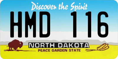 ND license plate HMD116