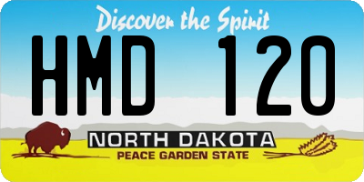 ND license plate HMD120