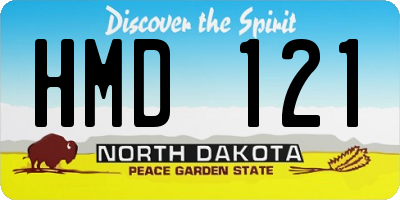 ND license plate HMD121