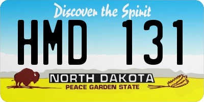 ND license plate HMD131