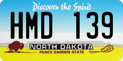 ND license plate HMD139