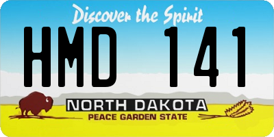 ND license plate HMD141