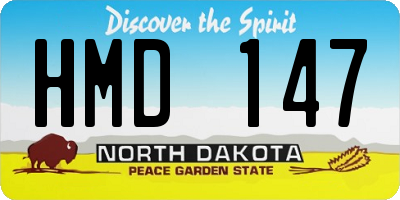 ND license plate HMD147