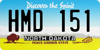 ND license plate HMD151