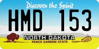 ND license plate HMD153