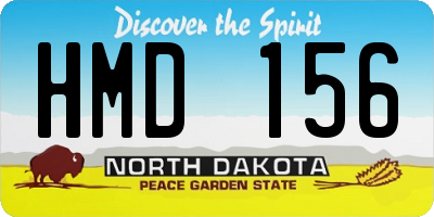 ND license plate HMD156
