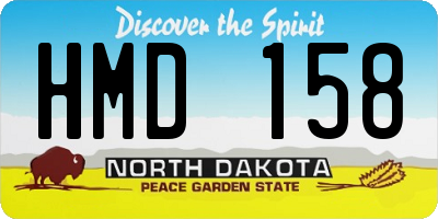 ND license plate HMD158