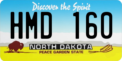 ND license plate HMD160