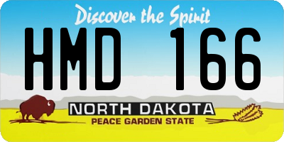 ND license plate HMD166