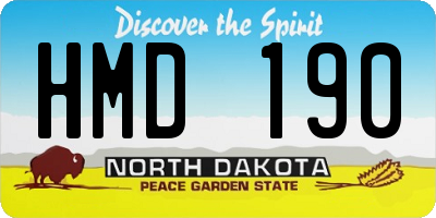 ND license plate HMD190
