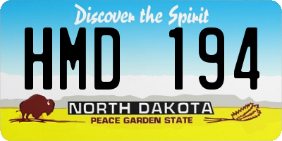 ND license plate HMD194