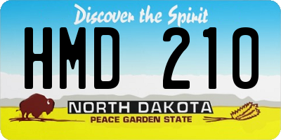 ND license plate HMD210