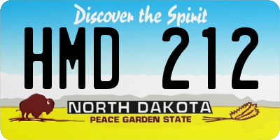 ND license plate HMD212