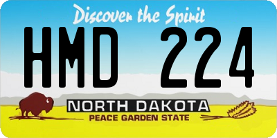 ND license plate HMD224