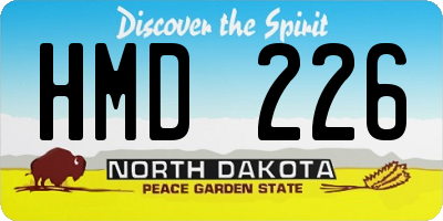 ND license plate HMD226