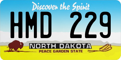 ND license plate HMD229