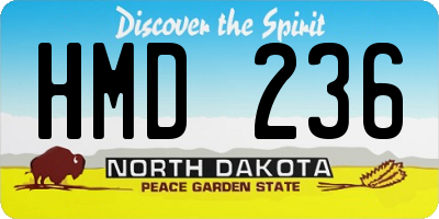 ND license plate HMD236