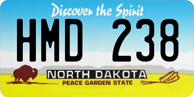 ND license plate HMD238