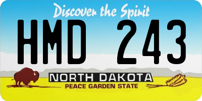 ND license plate HMD243