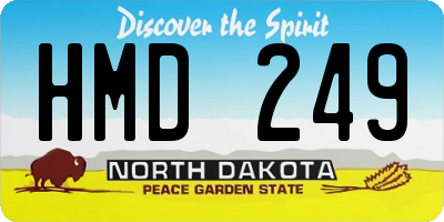ND license plate HMD249