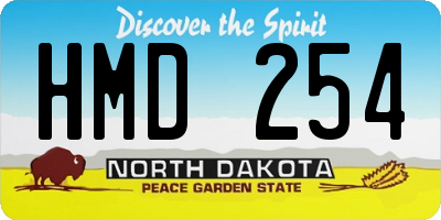 ND license plate HMD254
