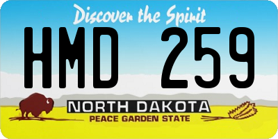 ND license plate HMD259