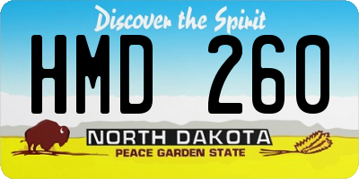 ND license plate HMD260