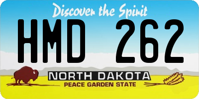 ND license plate HMD262