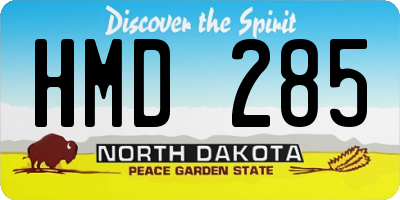 ND license plate HMD285