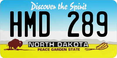 ND license plate HMD289
