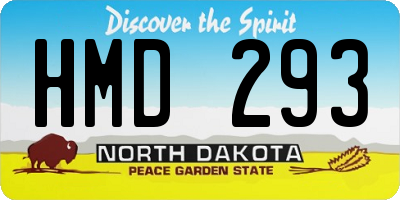 ND license plate HMD293