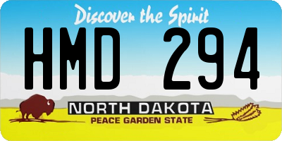 ND license plate HMD294