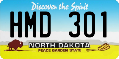 ND license plate HMD301