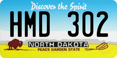 ND license plate HMD302