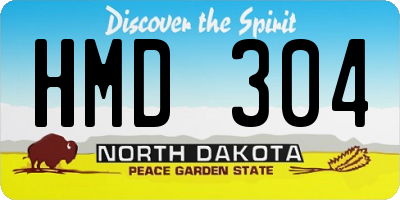 ND license plate HMD304