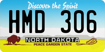 ND license plate HMD306