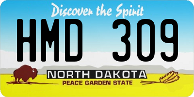ND license plate HMD309