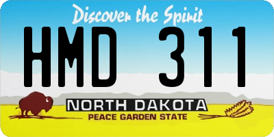 ND license plate HMD311