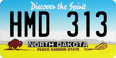 ND license plate HMD313