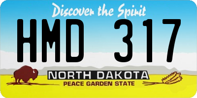 ND license plate HMD317