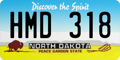 ND license plate HMD318