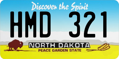 ND license plate HMD321