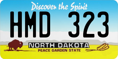 ND license plate HMD323